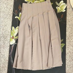 Elegant Beige Pleated Skirt